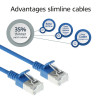 ACT Blau 7m LSZH S/FTP CAT6A Slimline Patchkabel Snagless mit RJ45 Steckern (DB7607)
