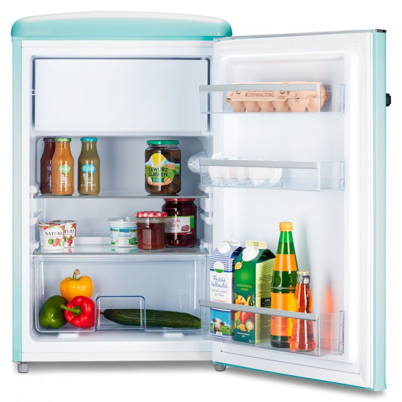 Medion MD37790 Retro-Kühlschrank Türkis, 90L Gesamtvolumen, Energieeffizienzklasse E