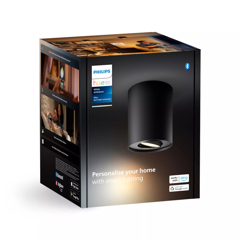 Philips Hue White Ambiance Pillar Einzelstrahler Schwarz Erweiterung