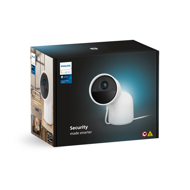 Philips Hue Secure Kabelgebundene Kamera mit Standfuß Weiß