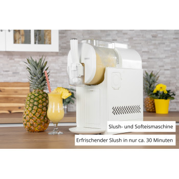 Unold 48965 Sofia 2-in-1 Slush- und Softeis-Maschine, 1,5L, 150W, 5 Programme, Schwarz