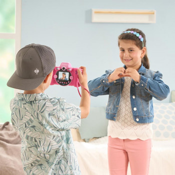 VTech Kidizoom Duo FX Pink Digitalkamera mit Doppelobjektiv, 5MP, 2,4 Zoll Farb-LCD, Spiele, microSD-Steckplatz, USB, 4x AA 80-519954
