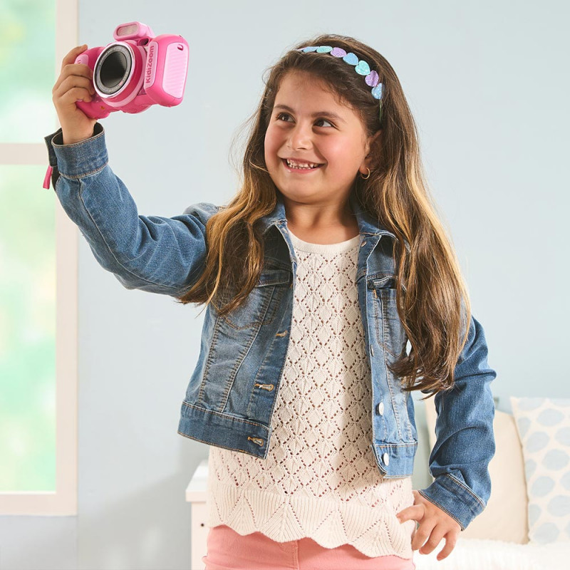 VTech Kidizoom Duo FX Pink Digitalkamera mit Doppelobjektiv, 5MP, 2,4 Zoll Farb-LCD, Spiele, microSD-Steckplatz, USB, 4x AA 80-519954