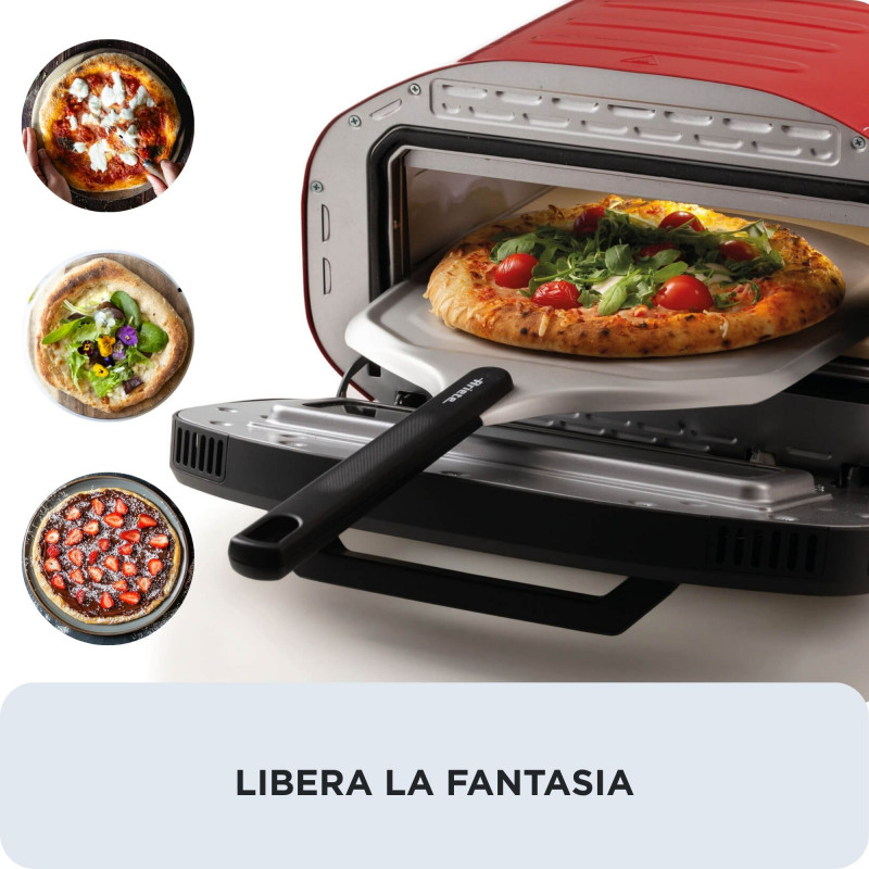 Ariete Pizzaofen DA GENNARO Rot/Edelstahl 2200W für Pizzen bis 30cm