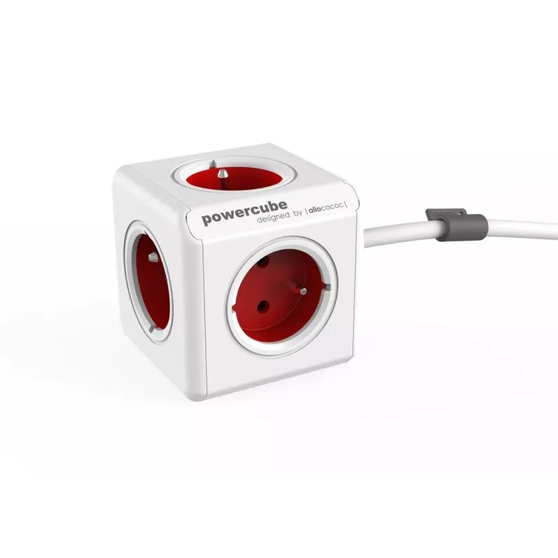 Allocacoc PowerCube Extended - 1,5m - Grau - Rot - 220 - 240V (PowerCube Extended 1,5M R)