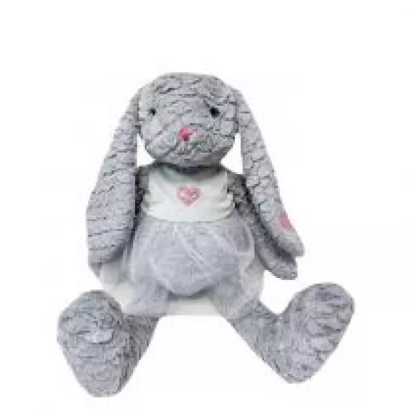 Plüschtier TULILO Maskottchen Rosenhase 32 cm Grau - Plüschhase 32 cm