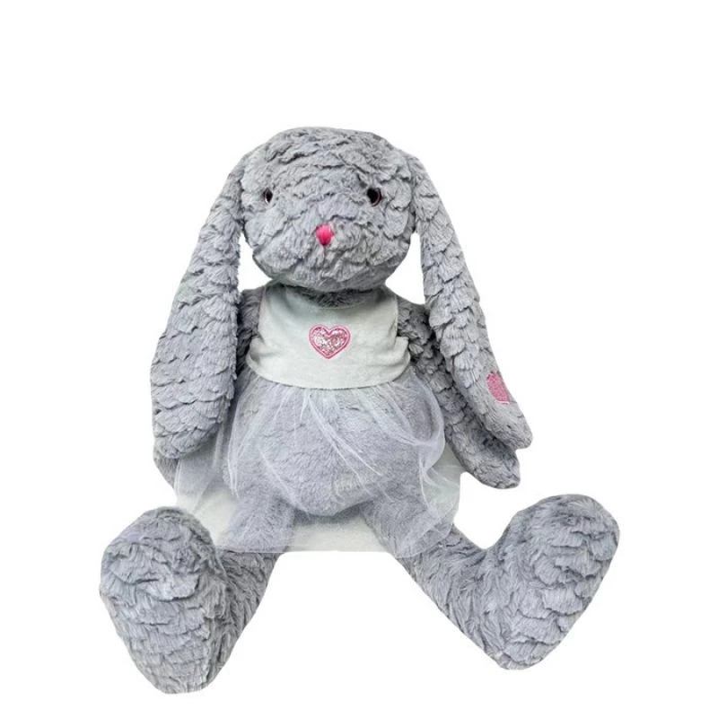 Plüschtier TULILO Maskottchen Rosenhase 32 cm Grau - Plüschhase 32 cm