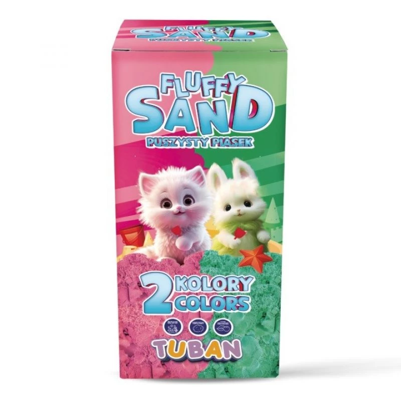 Set Fluffy Sand 2x70g Pink/Grün TUBAN