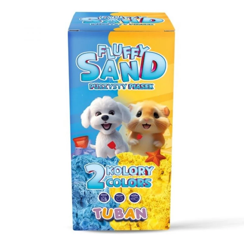 Kinder-Bastelset TUBAN Tuban SET FLUFFY SAND – blau & gelb, 2 × 70 g, Alter 3+