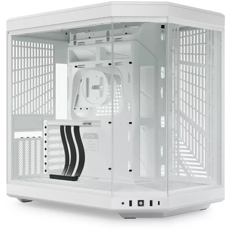 HYTE Y70 CS-HYTE-Y70-WW Midi-Tower PC-Gehäuse, E-ATX, Hartglas, Schneeweiß