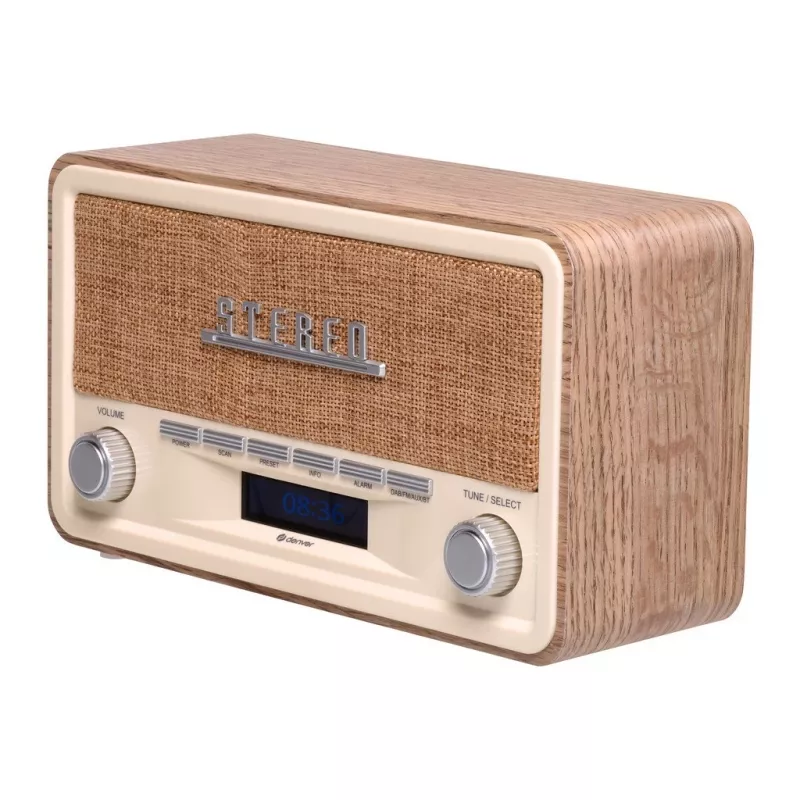 Denver DAB-18LW DAB+/FM Retro-Radio, Bluetooth, Holzoptik hell