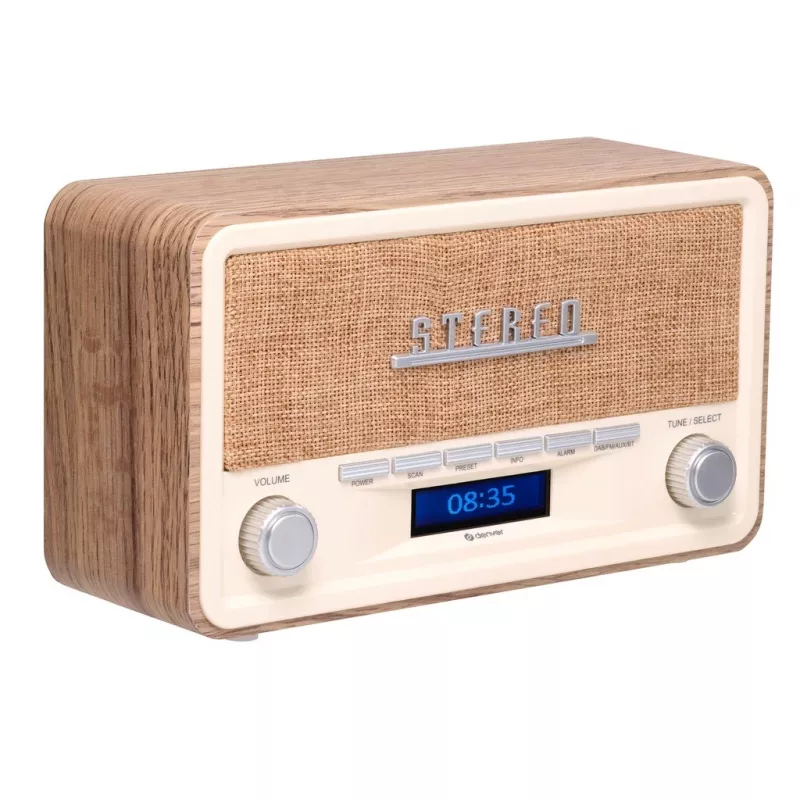 Denver DAB-18LW DAB+/FM Retro-Radio, Bluetooth, Holzoptik hell
