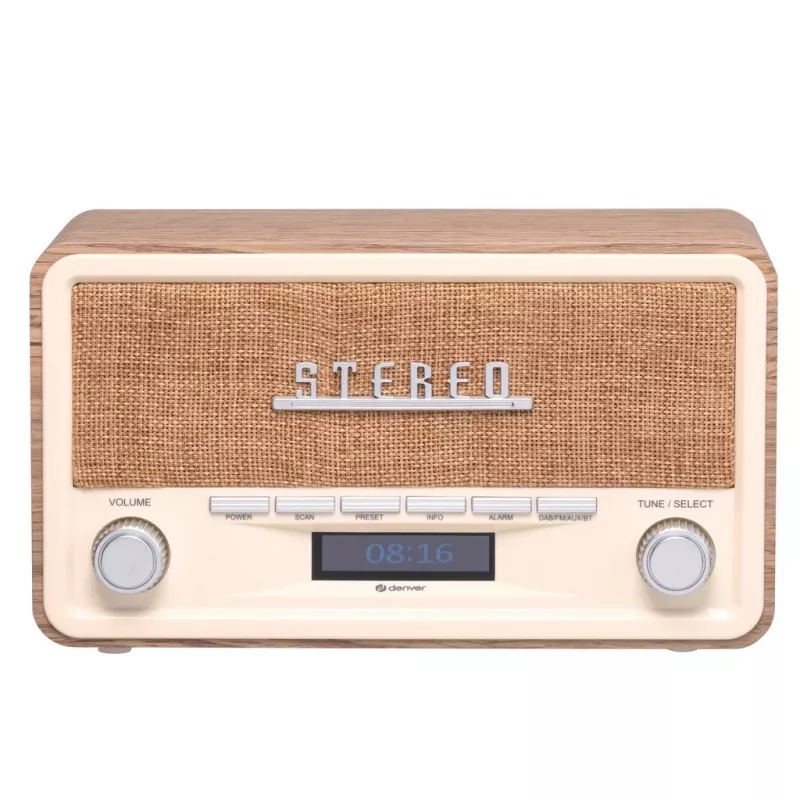 Denver DAB-18LW DAB+/FM Retro-Radio, Bluetooth, Holzoptik hell