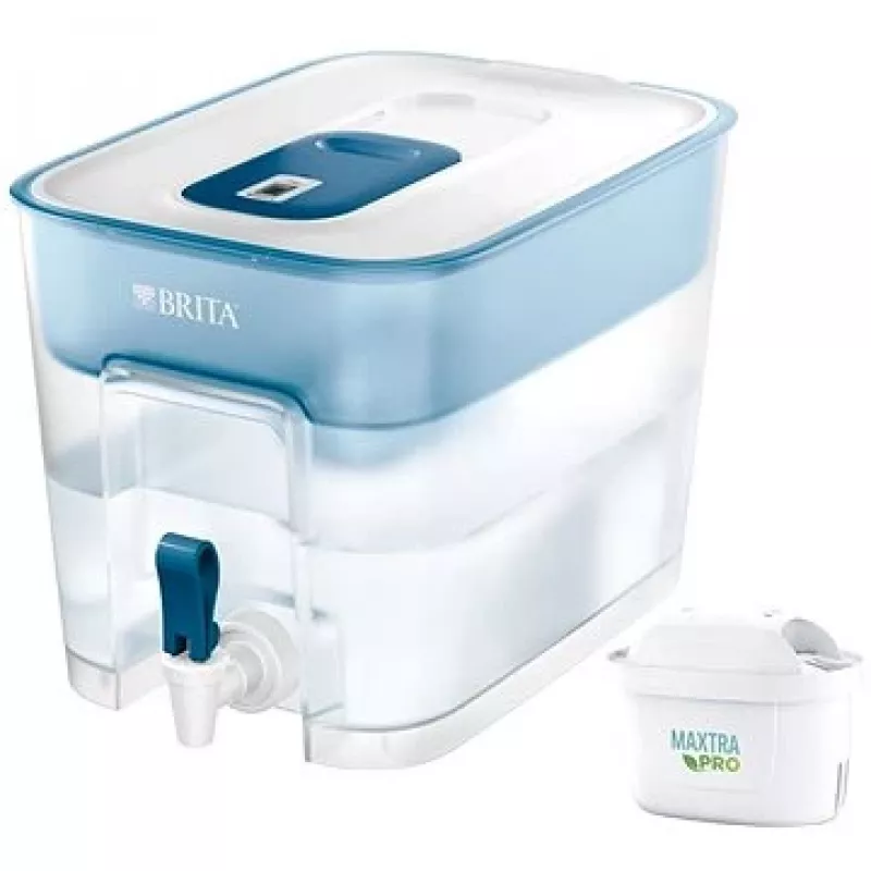BRITA Flow 1052805 Wasserfilter-Spender mit MAXTRA PRO Pure Performance Kartusche, 8,2 l (5,2 l gefiltert), Blau