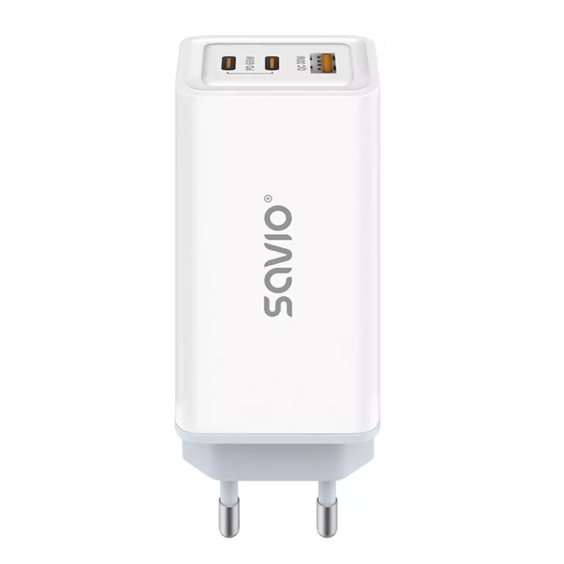 SAVIO LA-07 GaN 65W Netzteil, USB, QC4.0+, PD 3.0, Weiß