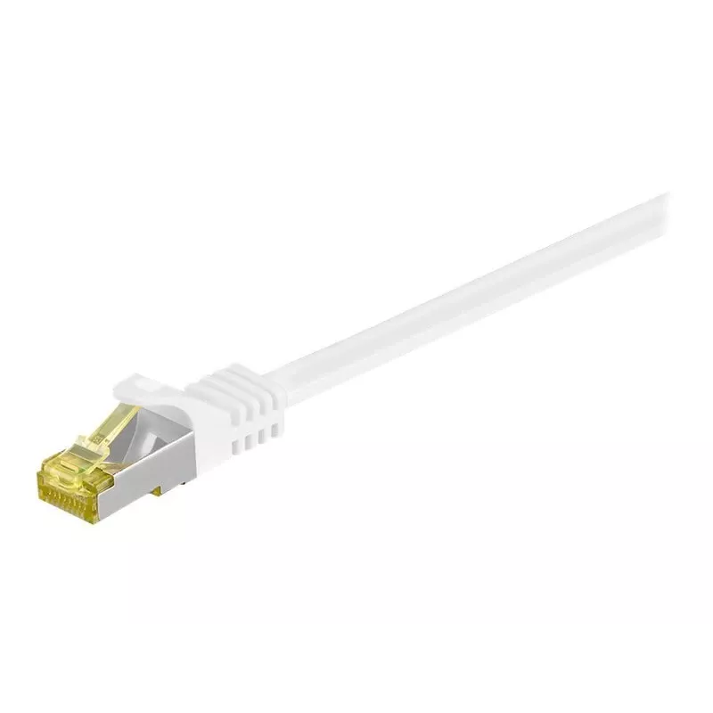 Wentronic GoobayCat.7 Rohkabel Patchkabel, S/FTP (PiMF), Weiß, 0,25 m - LSZH halogenfrei, Kupfer, RJ45-Stecker (91089)