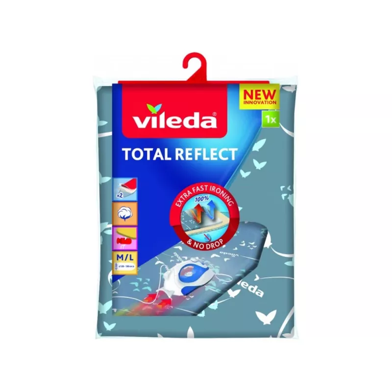 Bügelbrettbezug VILEDA Total Reflect Blau Grau Weiß für Bügelbretter 1300 x 450 mm