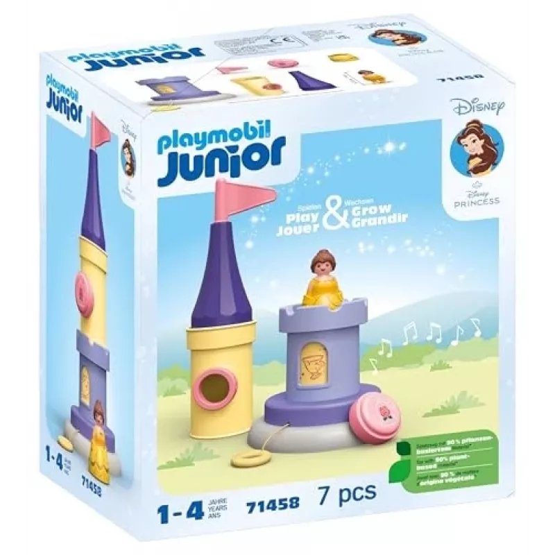 PLAYMOBIL JUNIOR & Disney: Belles Spielturm mit Sound | Spielset für Kleinkinder 1-3