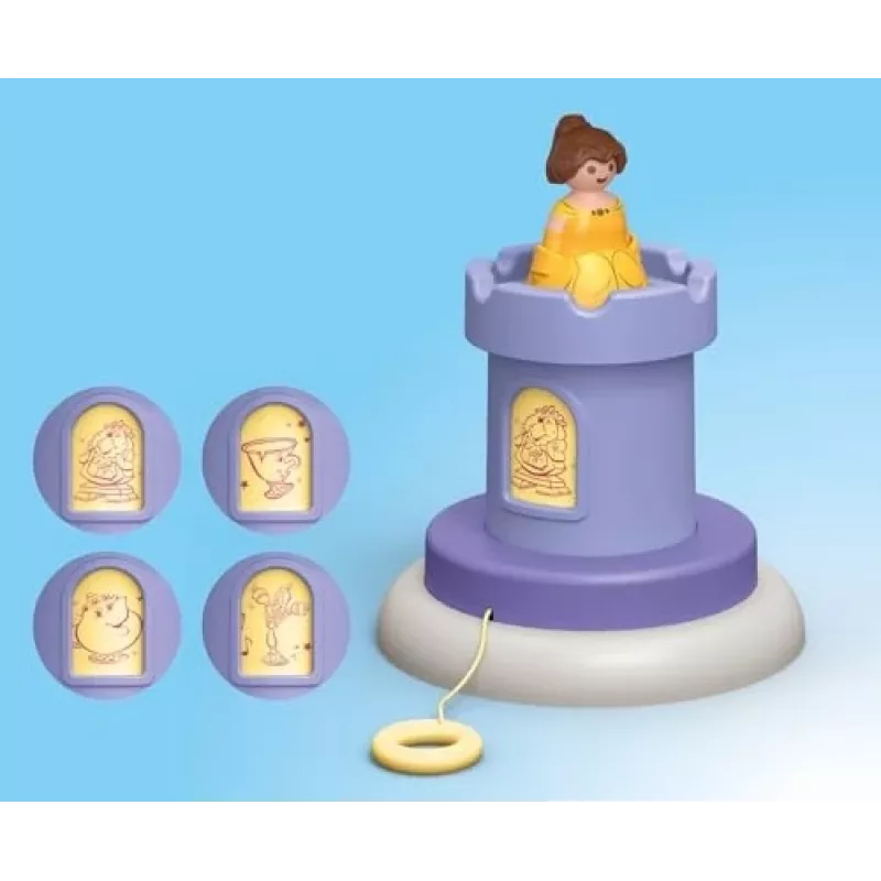 PLAYMOBIL JUNIOR & Disney: Belles Spielturm mit Sound | Spielset für Kleinkinder 1-3