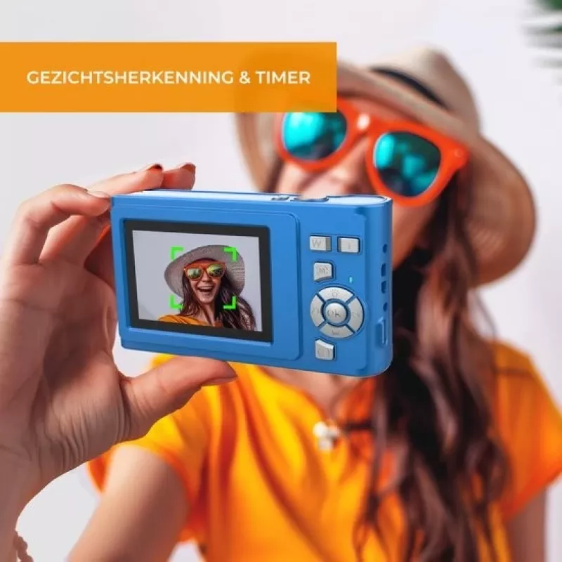 Denver DCA-4811BU Kompakt-Digitalkamera, 5 MP CMOS (48 MP interpoliert), Full-HD-1080p-Video, 2,8-Zoll-LCD, Blau