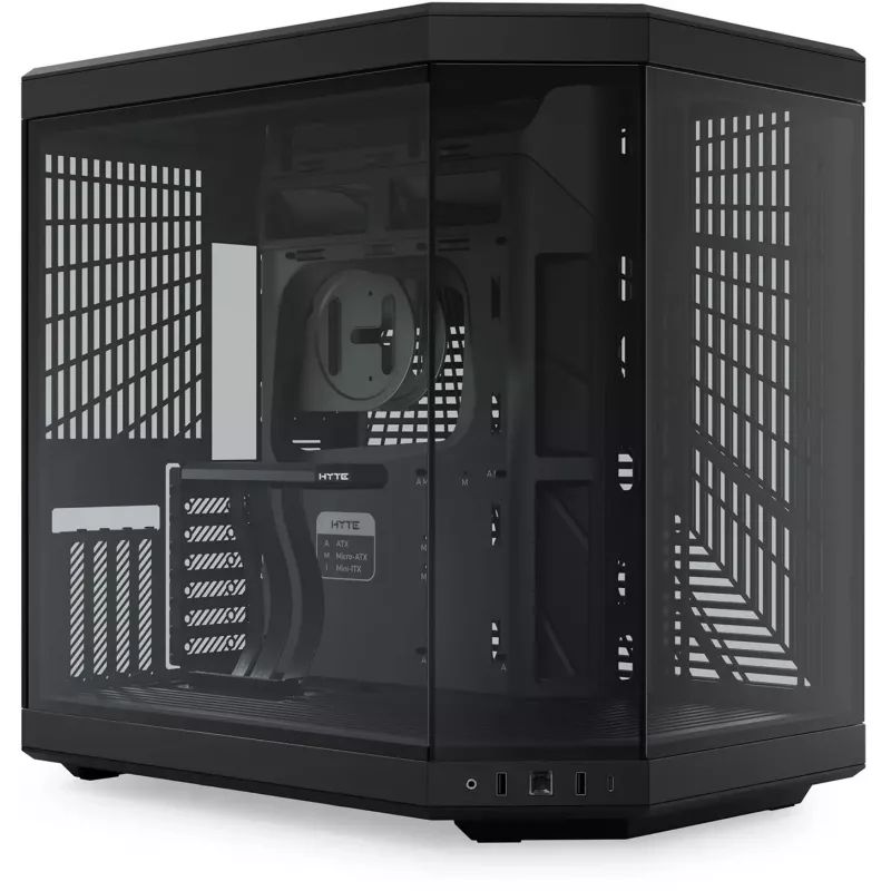 HYTE Y70 CS-HYTE-Y70-B Midi-Tower PC-Gehäuse, E-ATX, Hartglas, Pitch Black