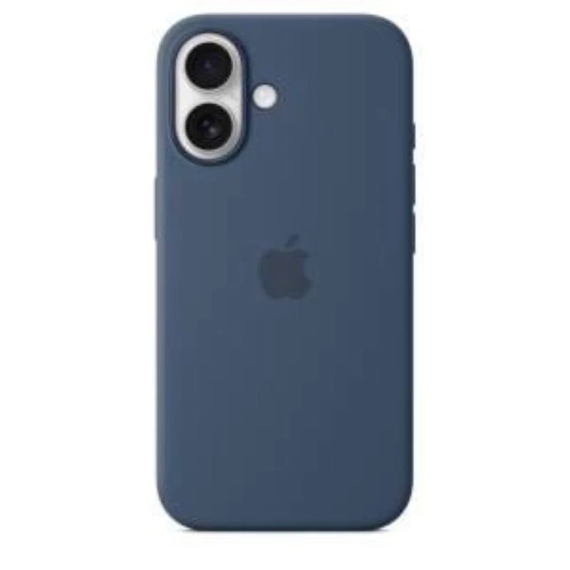 Apple MYY23ZM/A Silikon Case mit MagSafe für iPhone 16, Denimblau