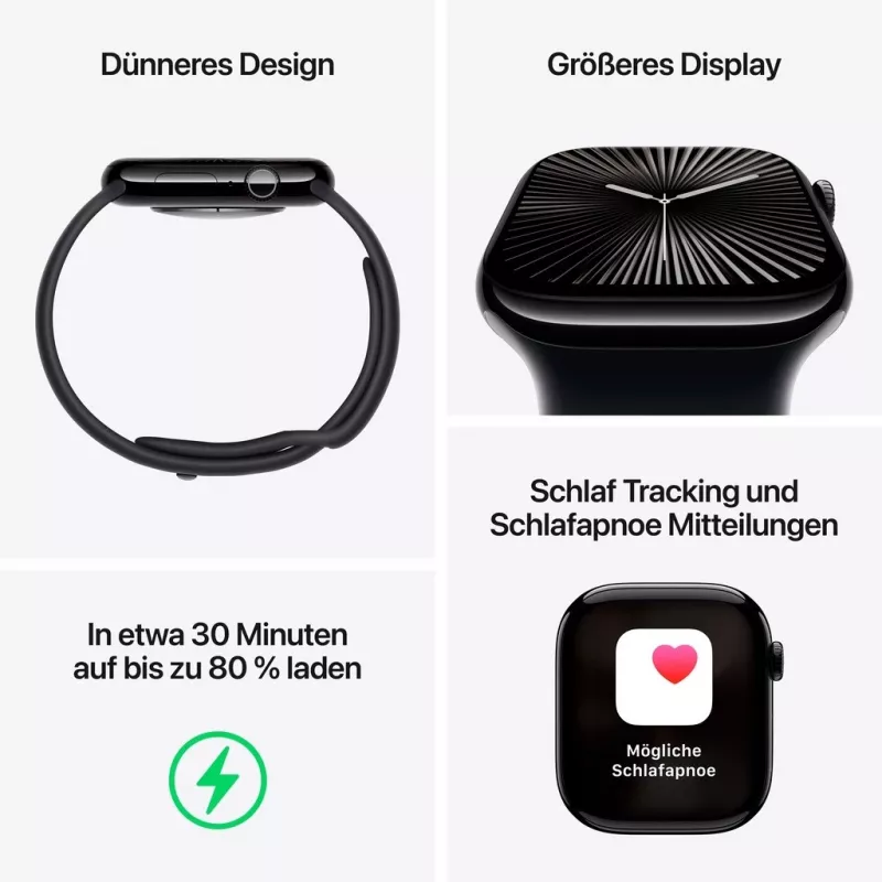 APPLE Watch Series 10 GPS 46mm Roségold Aluminiumgehäuse mit Plum Sport Loop