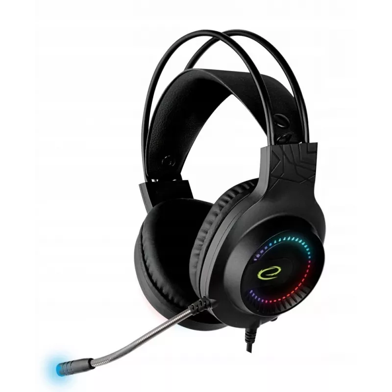 Esperanza EGH7100 Courser Gaming-Headset mit Mikrofon, 7.1 Virtual Surround, USB 2.0, Lautstärkeregler, Schwarz