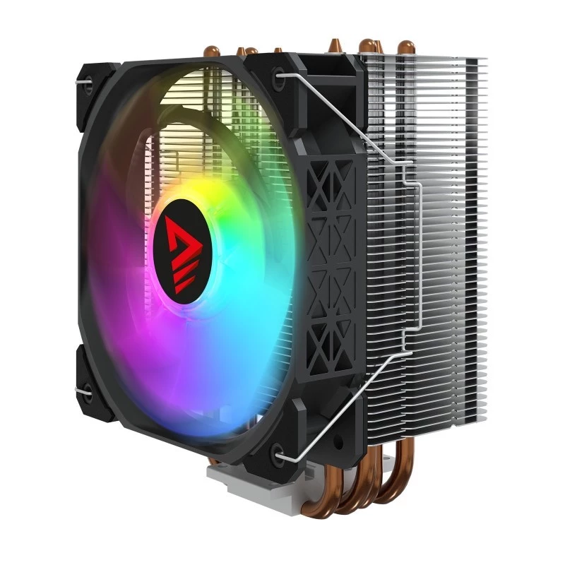 CPU-Luftkühler SAVIO SAVGCOVORTEXX2ARGB mit 4 Heatpipes, 120-mm-ARGB-Lüfter, schwarz