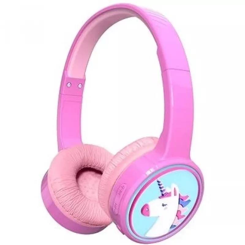Denver BTH-106P Kinder-Over-Ear-Kopfhörer, kabelgebunden und kabellos (Bluetooth), Pink
