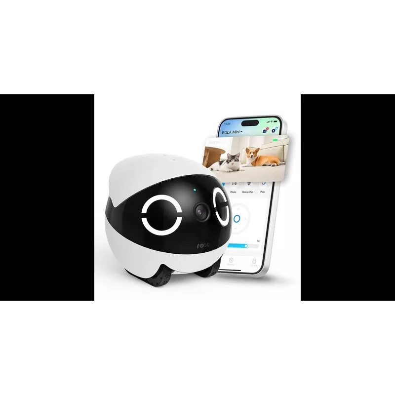 Enabot ROLA Mini Haustier-Begleitroboter, Laser, 5000 mAh, Weiß/Schwarz