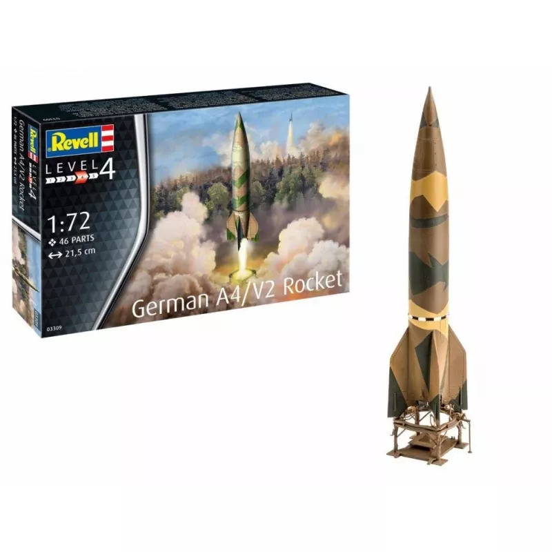 Plastikmodellbausatz REVELL A4/V2-Rakete, Maßstab 1:72, Ausstellungsmodellteile