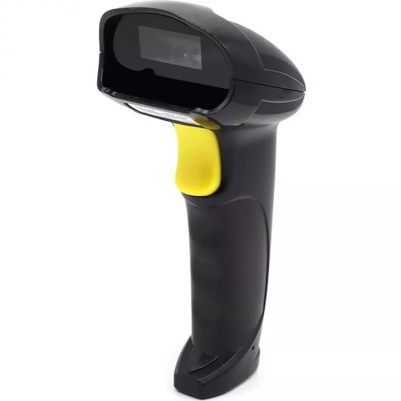 Qoltec 50853 Hand-Laser-Barcodescanner 1D/2D, kabelgebunden USB, 1,65 m Kabel, 97x65x167 mm, 105 g, Schwarz