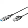 Goobay Ethernet-Kabel USB-A 3.0 auf RJ45 schlank 3 m – verbindet Router, Modem oder (74396)