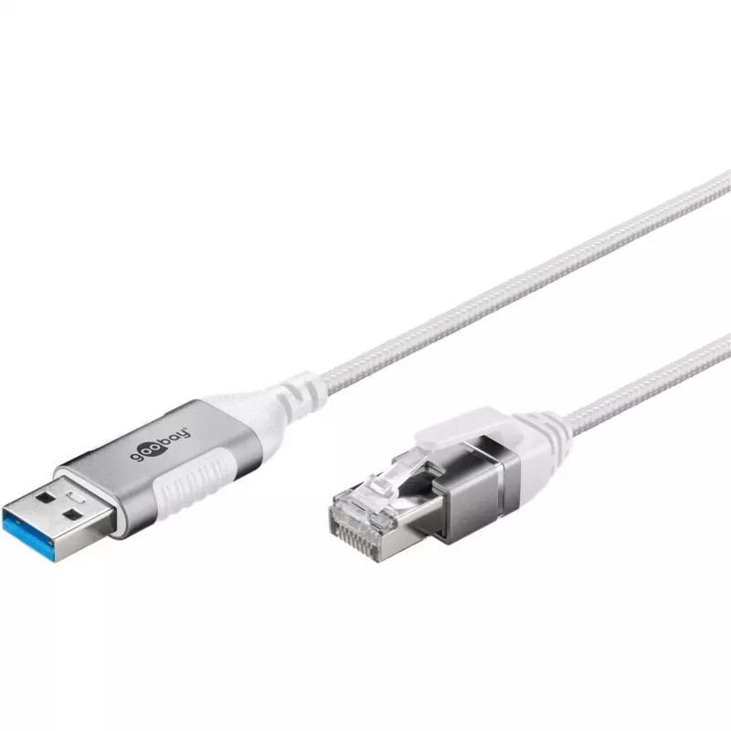 Goobay Ethernet-Kabel USB-A 3.0 auf RJ45 schlank 5 m - verbindet Router, Modem oder (74381)