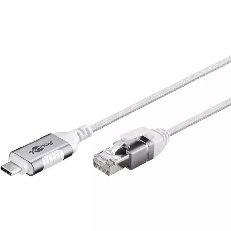 Goobay Ethernet-Kabel USB-C 3.1 auf RJ45 schlank 1 m - verbindet Router, Modem (74385)