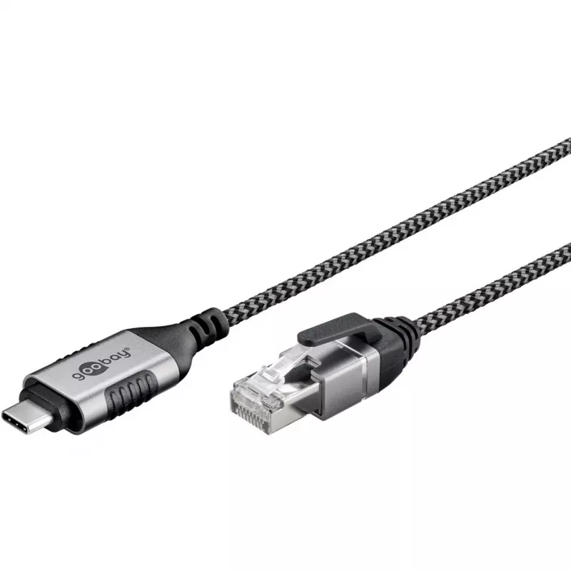 Goobay Ethernet-Kabel USB-C 3.1 auf RJ45 schlank 5 m – verbindet Router, Modem oder (74405)