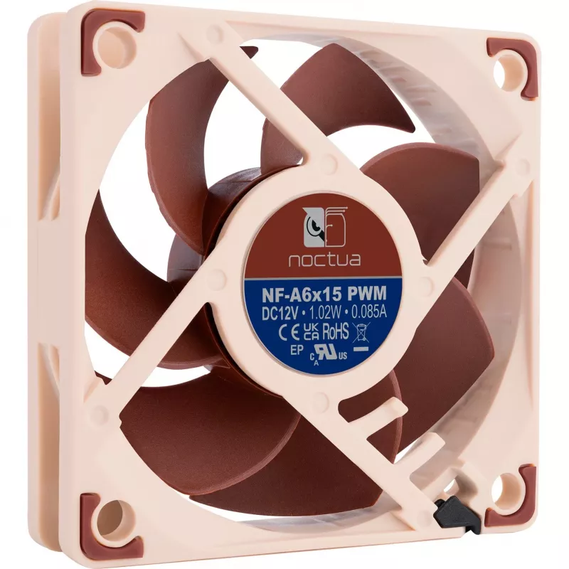Gehäuselüfter Noctua NF-A6x15 PWM 60mm, PWM-Steuerung, geräuscharmes Design