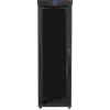 Lanberg FF01-8047-12BL 19-Zoll-Serverschrank freistehend 47U, 800x1000 mm, Glastür, LCD, IP20, zerlegt geliefert, Schwarz