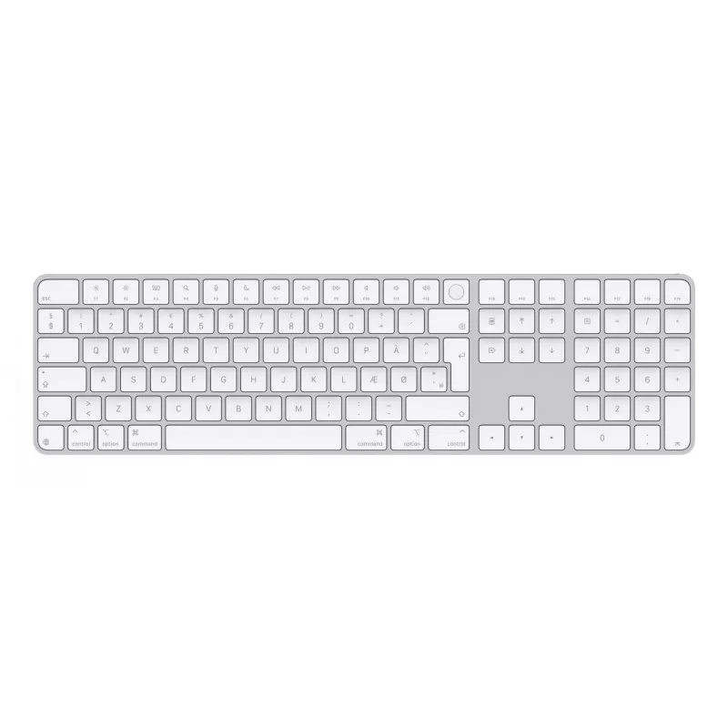 Apple MXK73DK/A Magic Keyboard mit Touch ID und Ziffernblock, kabellos, Dänisch, Weiß