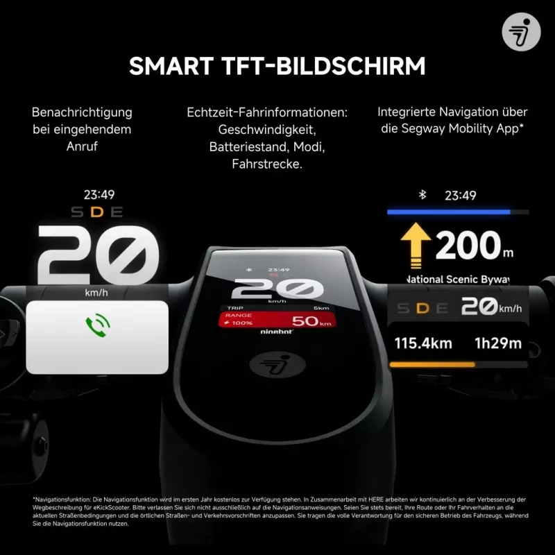 Klassischer Roller Segway Ninebot MAX G3 D Schwarz Grau Rot