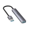 Unitek H1208A USB-A-Hub, 4 Ports (1x USB-A 5 Gbit/s, 3x USB-A 2.0), Aluminium, Silber