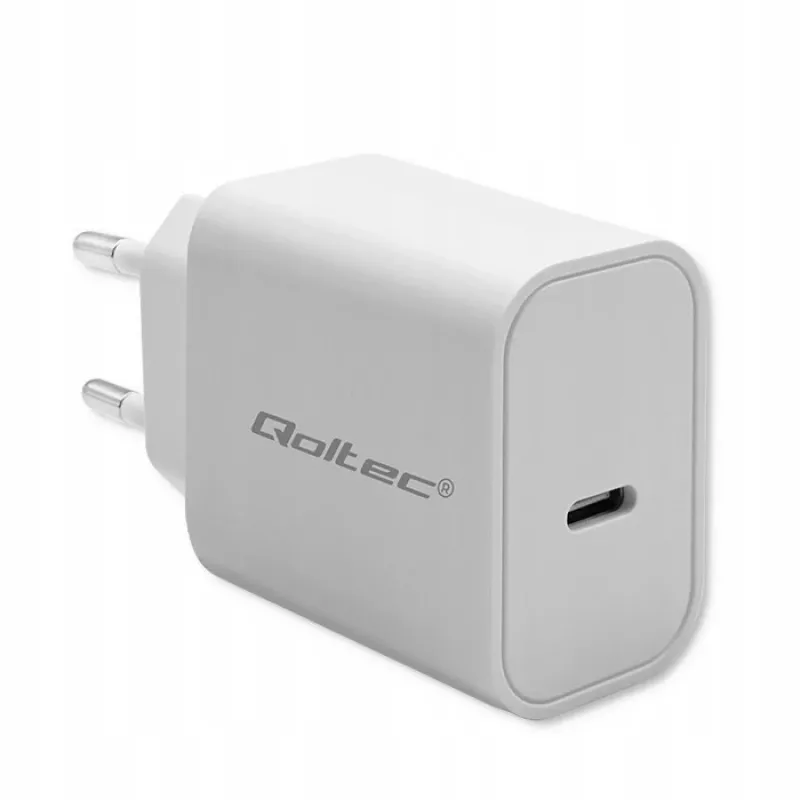 QOLTEC Super Quick PD-Ladegerät 20W USB-C (5V/12V) – Tragbares Schnellladegerät