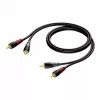 Audiokabel Procab 2x RCA/Cinch Stecker, 1 m Länge (Modell 1KPCL079)