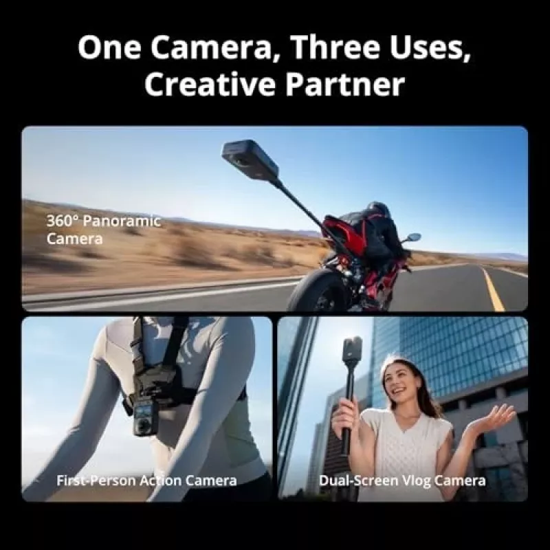 DJI Osmo 360 Adventure Combo CP.OS.00000442 8K 360° Action-Kamera, 120 MP, 1/1,1-Zoll-CMOS, 2-Zoll-Display, 128 GB, WLAN, IP68