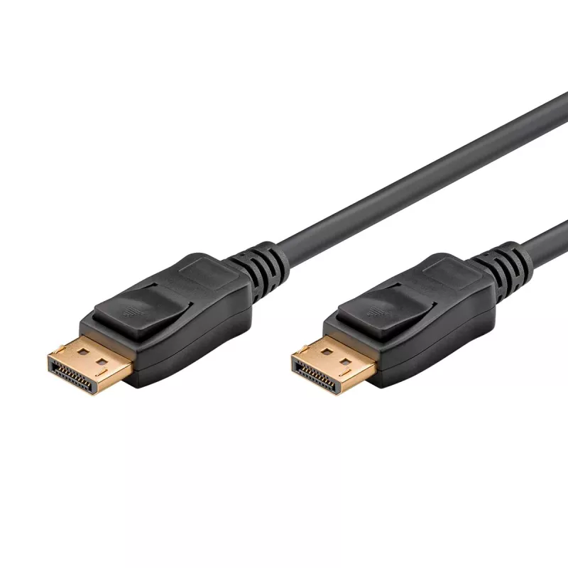 Essential Kabel DisplayPort-Stecker > DisplayPort-Stecker, 8K / 120Hz (schwarz, 2 Meter, 40 Gbit/s, DisplayPort 2.0 / 2.1)