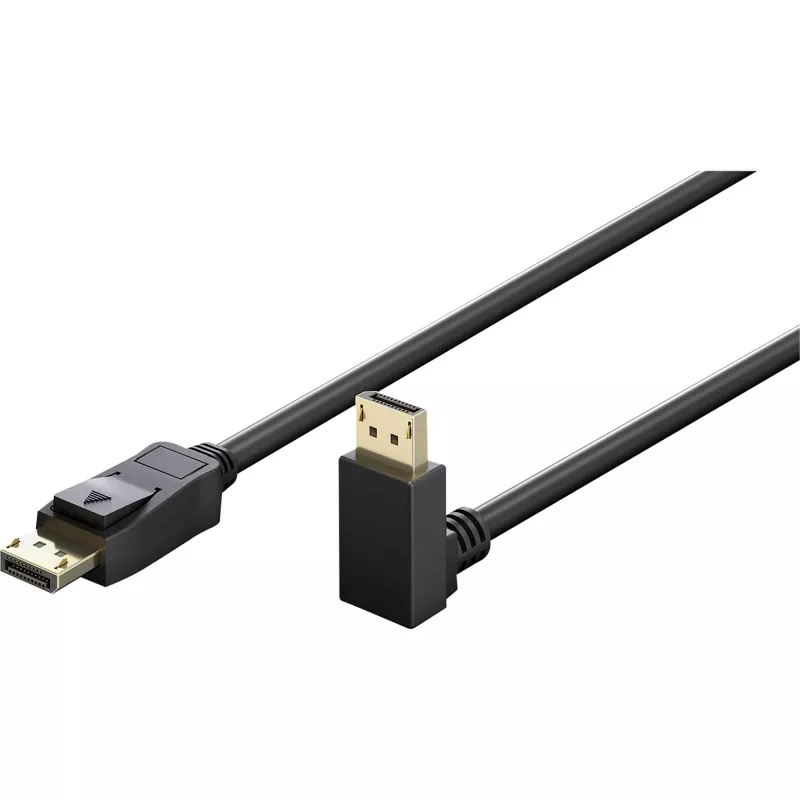 Goobay DisplayPort-Kabel 90° abgewinkelt, DisplayPort 2.0/2.1, 54 Gbit/s, 8K 144 Hz, 2 m
