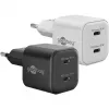 Wandladegerät GOOBAY 75333 — universelles AC-USB-C-Ladegerät für Innenräume, 2x USB-C, 35 W, Schwarz