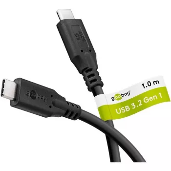 Goobay USB-Kabel C, USB 3.2, 60 W, 5 Gbit/s, Power Delivery, 1 m (1m, USB 3.2 Gen 1, 60W), USB-Kabel