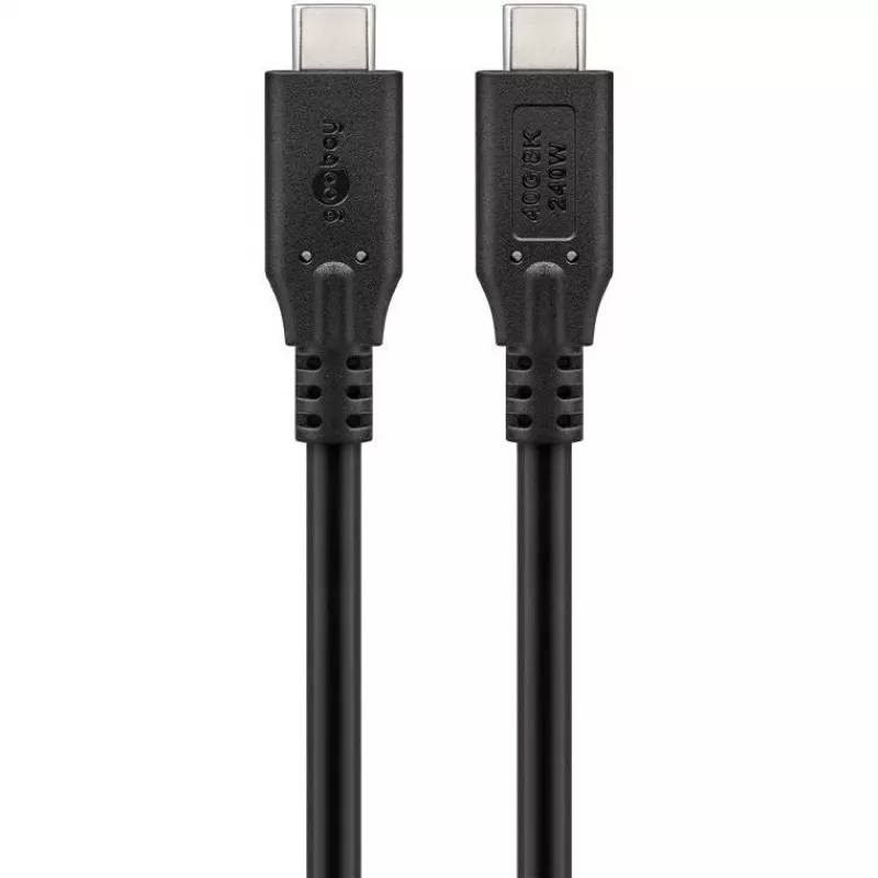 Goobay 74182 USB-C-Kabel USB4, 40 Gbit/s, 240 W Power Delivery, 0,5 m, Schwarz